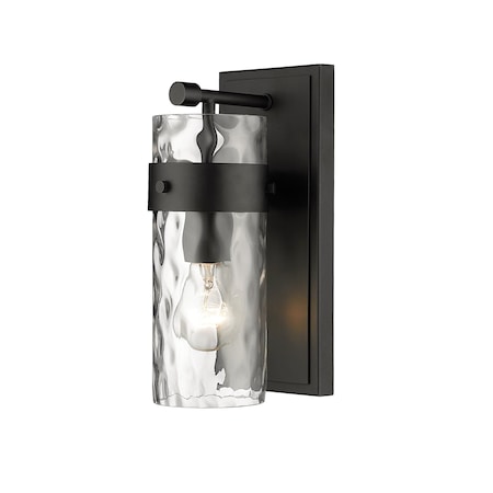 Z-Lite Fontaine 1 Light Vanity, Matte Black & Clear 3035-1V-MB